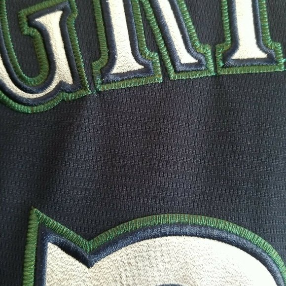 KEN GRIFFEY JR SEATTLE MARINERS BLUE RETRO THROWBACK JERSEY - Picture 8 of 8